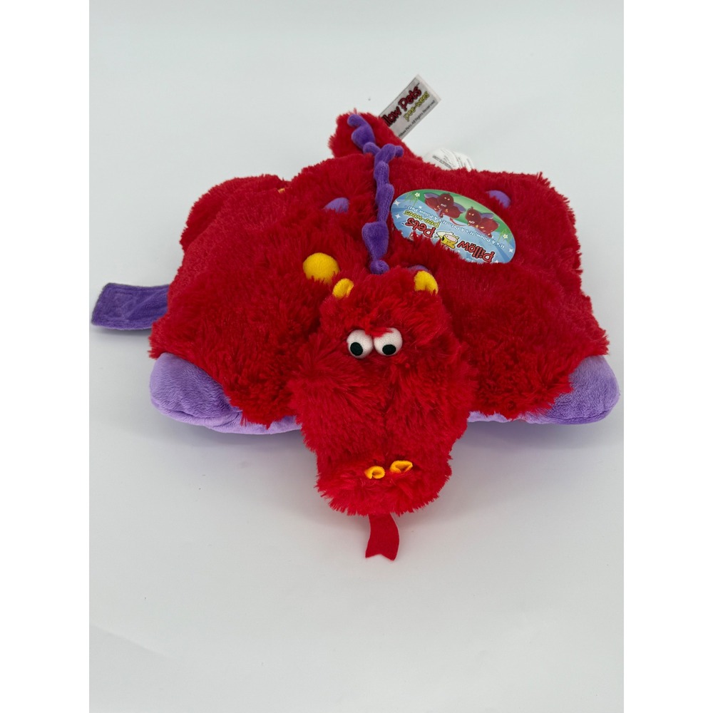 Pillow Pets Pee-Wees Red Dragon Plush 11 Inch Small Travel Pillow Stuffed Animal